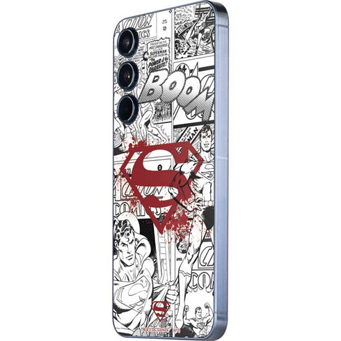 DC Comics Superman Comic Pattern Logo in Red Galaxy A55 5G Skin